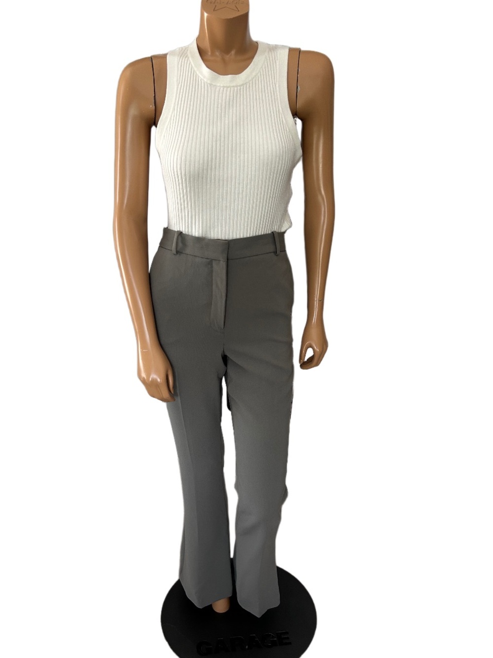 Babaton Gray Boot-Cut/Flared Trousers